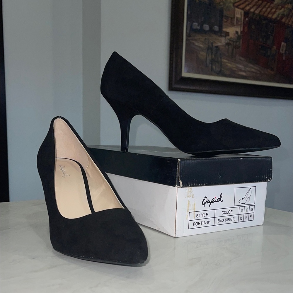 New!! ✨ “Qupid” Women Black Suede Stilettos High Heels